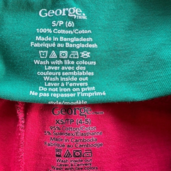 George Girls Christmas 2pc Outfit - Long Sleeve  Shirt & Leggings 4-5T - Picture 7 of 7